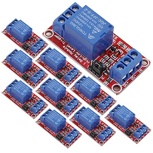 ANMBEST 10PCS 12V Relay Module with Optocoupler High or Low Level Trigger Expansion Board for Raspberry Pi Arduino