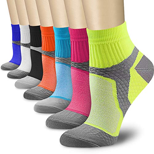 CHARMKING Compression Socks Women & Men 6 Pairs 15-20 mmHg is Best Graduated Athletic for Running, Flight Travel, Pregnant, Cycling, Support -Boost Performance, Flexibility, Durability(Multi 02,L/XL)