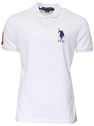 U.S. Polo Assn. Men's Solid Pique Polo Shirt, White, XL