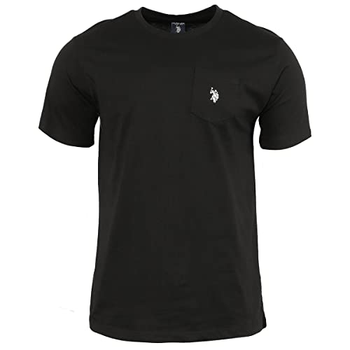 U.S. Polo Assn. Men's Crew Neck Pocket T-Shirt with Small Pony, Black, Medium