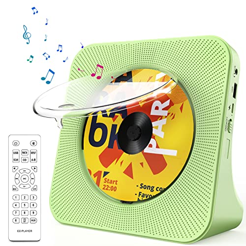 Desktop Vertical CD Player Portable Bluetooth with Speaker for Kids, Cute Portable Bluetooth CD Players for Home Desktop Kids CD Player Kpop with Dual Speakers, Remote Control LCD Screen Display