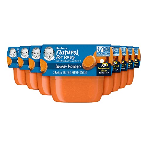 Gerber 1st Foods Baby Food, Sweet Potato Puree, Natural & Non-GMO, 2 Ounce Tubs, 2-Pack (Pack of 8)