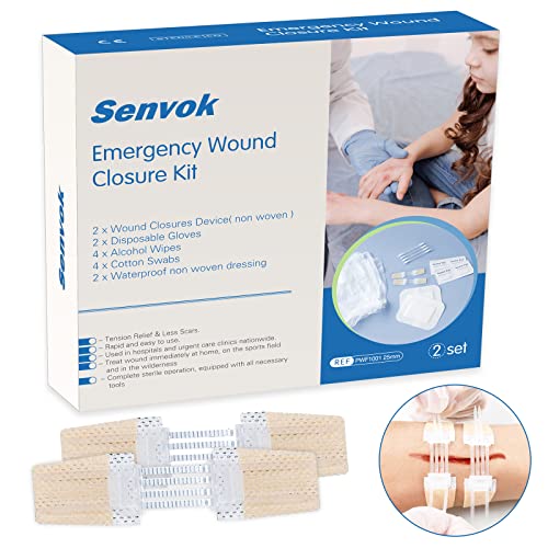 Zip Sutures Wound Closure Device, 2 Pcs Butterfly Bandages Adhesive Wound Closure Strips, Steri Strips Bandages Sutures Surgical Laceration Repair Without Stitches - Quick Clot (Non-Woven Fabric)