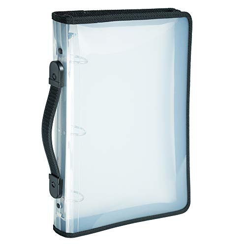 JAM PAPER Plastic Zipper 1.5 inch Binder - Clear 3 Ring Binder - Sold Individually
