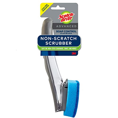 Scotch-Brite Non-Scratch Advanced Soap Control Dishwand, Leak-Free Guarantee, Long Lasting and Reusable