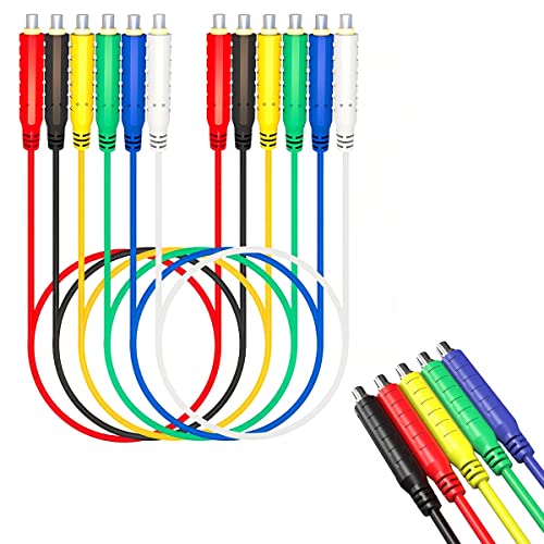 6Pcs Magnetic Test Leads Silicone Soft Flexible Jumper Test Wires 30V AC/5A 20AWG Professional Low Voltage Magnetic Silicone Flexible Jumper Test Wire Soft Sensors Switches Test Lead for Testing