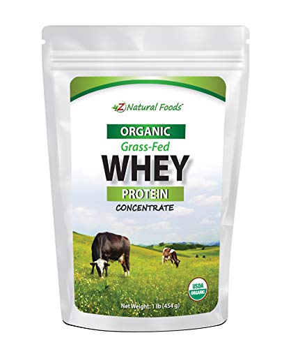 Organic Whey Protein Powder - 1 lb - Grass Fed, Unflavored, Hormone Free, Non GMO, Gluten Free, Kosher - All Natural Whey Concentrate - Perfect for Keto & Paleo Drinks, Shakes, Smoothies, & Recipes