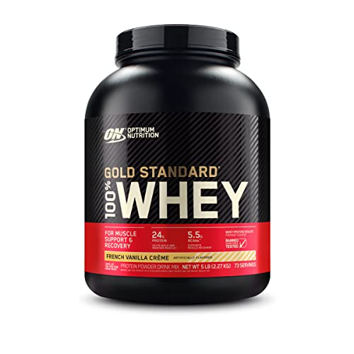 Optimum Nutrition Gold Standard 100% Whey Protein Powder, French Vanilla Creme, 5 Pound (Packaging May Vary)