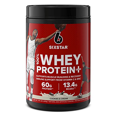 Six Star Whey Protein Powder Whey Protein Plus | Whey Protein Isolate & Peptides | Lean Protein Powder for Muscle Gain | Muscle Builder for Men & Women | Cookies and Cream, 1.8 lbs, Package May Vary