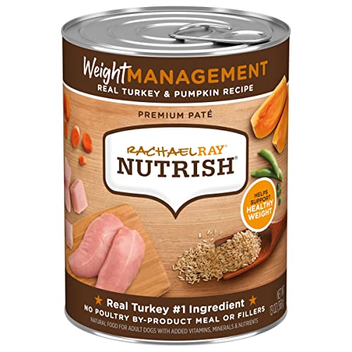 Rachael Ray Nutrish Weight Management Wet Dog Food, Real Turkey & Pumpkin, 13 Ounce Can (Pack of 12)