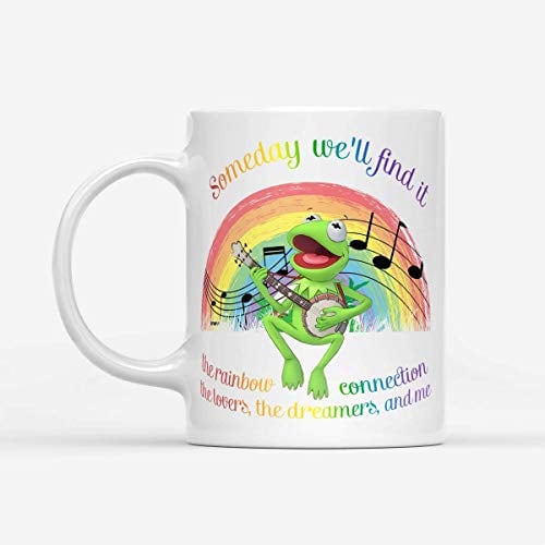 Frog Someday We'll Find It The Rainbow Connection Rainbow Connection 11Oz Coffee Mug