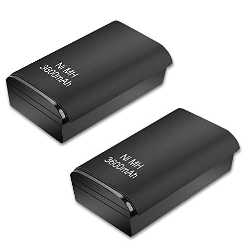 ActZone 2pcs 3600mAh Rechargeable Ni-MH Battery Replacement for Xbox 360 Wireless Controller