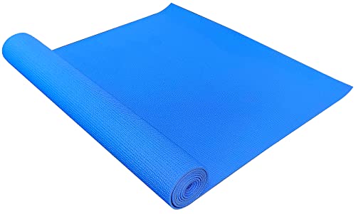 BalanceFrom 3mm Thick High Density Anti-Tear Exercise Yoga Mat with Optional Yoga Blocks, Blue