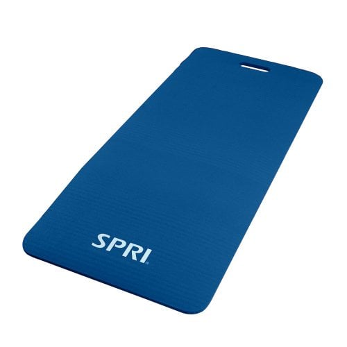 SPRI Exercise Mats for Home Workout - Yoga Mat Non Slip for Men & Women - 1/2 inch Thick Workout Mat Floor Pad for Pilates, Stretching, Training, Fitness (48" L x 20" W) - Blue