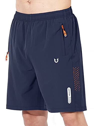 NORTHYARD Men's Athletic Hiking Shorts Quick Dry Workout Shorts 7"/ 9"/ 5" Lightweight Sports Gym Running Shorts Basketball Exercise Navy XL