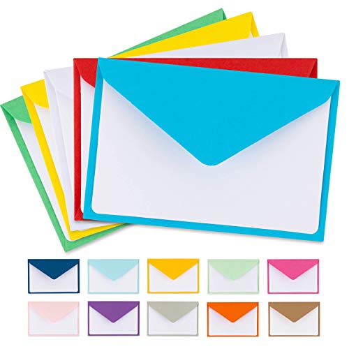 Colorful Envelopes with Blank Flat White Cards 5" x 7" Assorted Colors 105 Pack Card Making Supplies for Birthday, Graduation, Baby Shower
