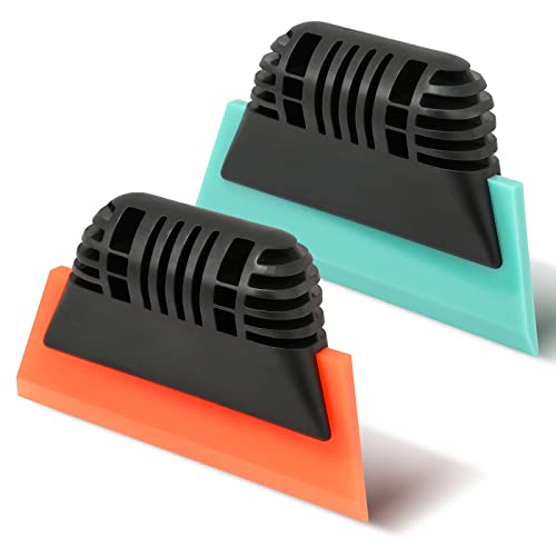 EHDIS Window Tint Tool 5-inch Rubber Window Squeegee 2PCS Non-Slip Handy Tint Squeegee for Window Tinting,Vinyl WrapApplicator Household Shower,Mirror,Glass Window Cleaning Water Wiper Turbo Scraper