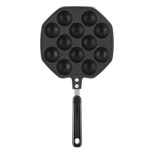 Takoyaki Maker, Cast Iron Pan Easy and Simple to Make Japanese Takoyaki Octopus Ball Ideal for Mini Pancake Cake Pop Pan and Takoyaki Maker for Danish Stuffed