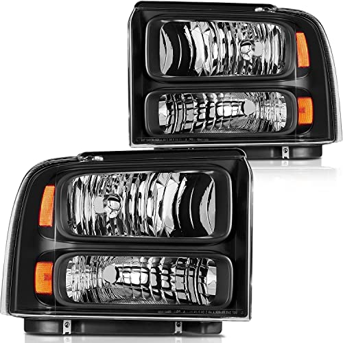 ECCPP Headlight Assembly For Ford For F-250/For F-350 2005-2007 For Ford Super Duty For F-250/For F-350/For F-450 2005-2007 Driver and Passenger Side Headlamps