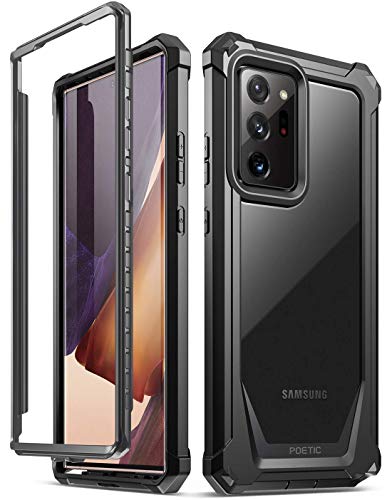 Poetic Guardian Series Designed for Samsung Galaxy Note 20 Ultra Case, Full-Body Hybrid Shockproof Bumper Cover, Without Built-in-Screen Protector, Black/Clear