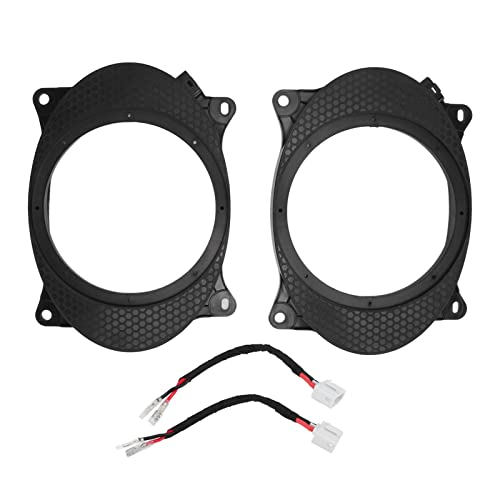 Ring Speaker Adapter Spacer, 2pcs 6.5inch Black Speaker Adapter Bracket Ring,Speaker Adapter Spacers Bracket with 2 Wire Harness Replacement for Levin(6X9)