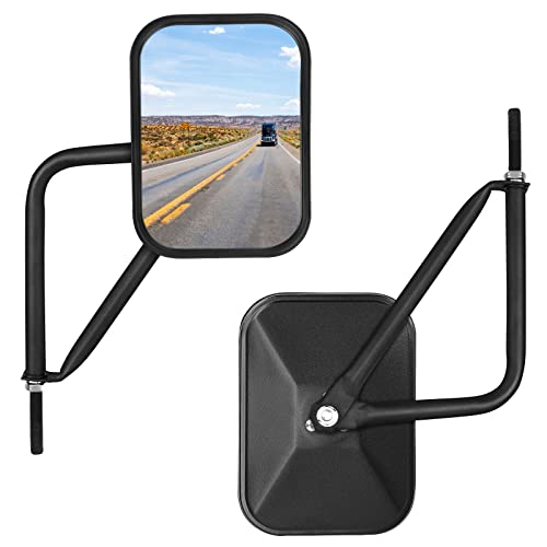 Doors Off Mirrors Compatible with Jeep Wrangler CJ TJ JK JL JT Rectangular Side Mirrors Off-road Mirror Quicker Install Door Hinge Mirror For ALL Jeep Wrangler, 2 PACK