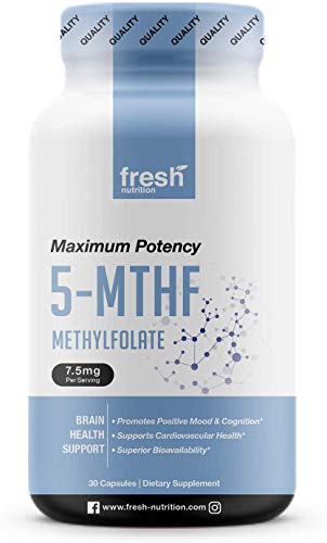 Fresh Nutrition L Methylfolate 7.5mg  DNA Verified for Maximum Potency  Superior Bioavailability  5-MTHF Methyl Folate - 30 Capsules