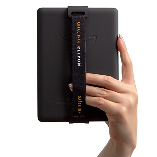 WiLLBee CLIPON NOPAD Mini for Kindle Paperwhite (6.8 inch) Hand Strap Finger Grip Holder - Logo Black