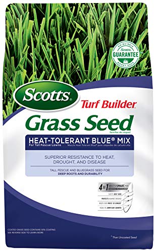 Scotts Turf Builder Grass Seed Heat-Tolerant Blue Mix for Tall Fescue Lawns for Heat, Drought & Disease Resistance, 3 lbs.