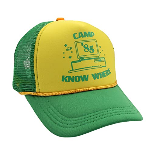 Camp Know Where Hat Baseball Cap Dustin Cosplay Costumes Hats Adjustable Snapback Mesh Sun Hat