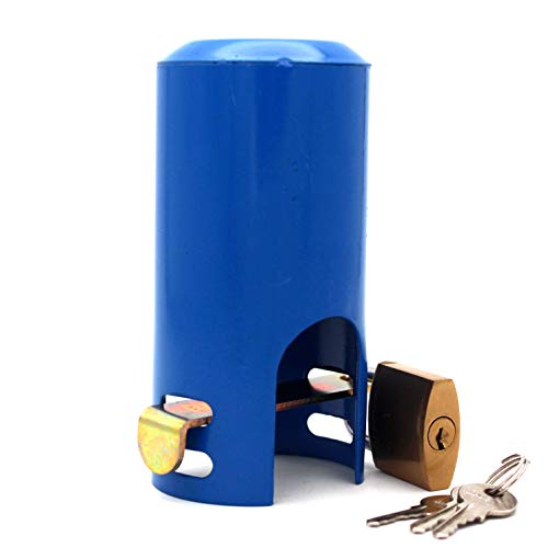 Outdoor Faucet Lock System to Prevent Unauthorized use and Vandalism Garden Hose and casing Lock and Water-Saving Cover, and Easy to Install (Blue A)