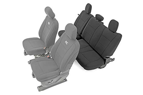 Rough Country Rear Neoprene Seat Covers for 15-22 F-150 | 17-22 F-250-91017 Black