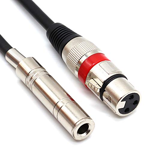 SiYear 6.35 mm 1/4" Female to XLR Female Adapter Cable,Quarter inch TS/TRS to XLR 3 Pin Interconnect Cable (5Feet-1.5M)