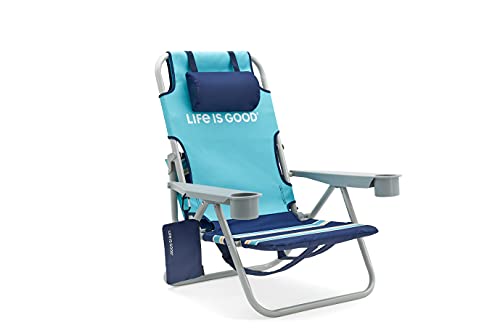 Life is Good LIGBC-BT-1PK Beach Chair, Short, Blue Turtle
