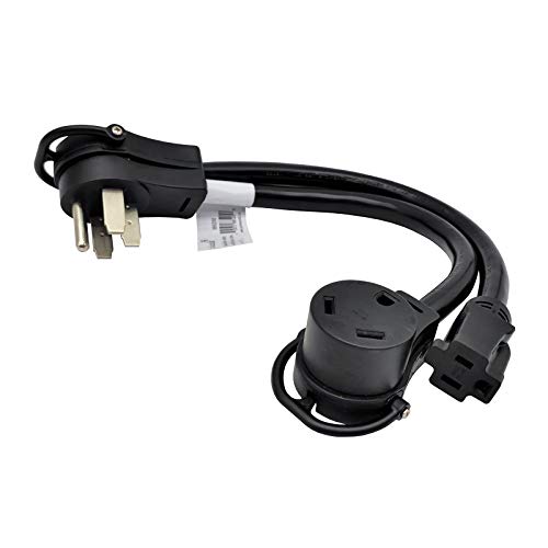 Parkworld 885200 Splitter, RV 50A to 30A & 15A V Adapter Cord 14-50P Male to TT-30R & 5-15R Female