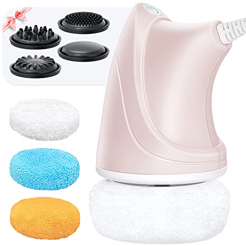QUSADO Cellulite Massager Electric,Cellulite Remover Body Sculpting Massager Machine with 4 Massage Heads and 3 Skin Friendly Washable Pads, Beauty Sculpt Massager for Belly Legs Butt Arms-Pink