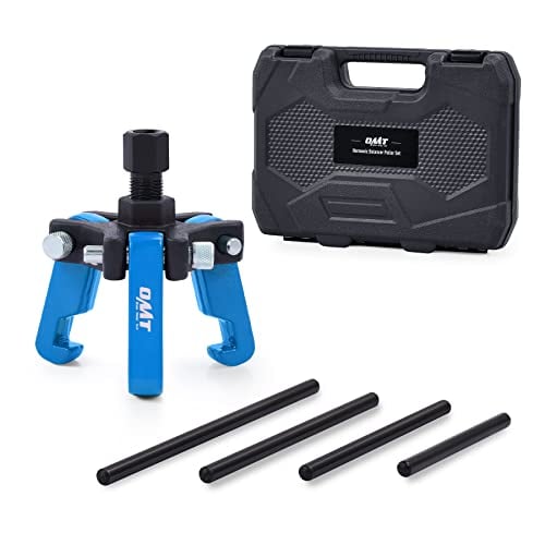 Orion Motor Tech Harmonic Balancer Puller Kit, Adjustable 3-Jaw Puller Set for Removing Harmonic Dampers & Balancers, 3-Jaw Pulley Puller Set Compatible with Chevy GM Chrysler Cadillac Ford More, Blue