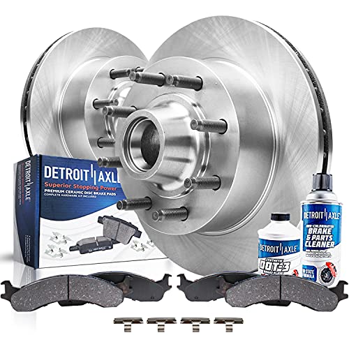 Detroit Axle - Front Disc Brake Rotors w/Ceramic Pads Replacement for Ford E-250 E-350 Club Wagon E-350 Super Duty Econoline - [Fits Single Rear Wheels]
