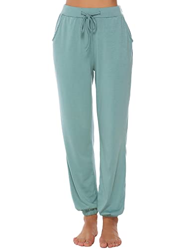 Litherday Womens Lounge Pants Soft Drawstring Pajama Bottoms Cotton Sleepwear Sweat Pants Army Green