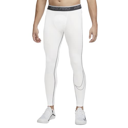 Nike Pro Dri-FIT Men's Tights(White/Black, XX-Large)