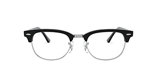 Ray-Ban RX5154 Clubmaster Square Prescription Eyeglass Frames, Black/Demo Lens, 51 mm