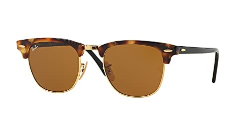 Ray-Ban RB3016 Clubmaster Sunglasses+ Vision Group Accessories Bundle for unisex-adult (Spotted Brown Havana/Crystal Brown (1160),51)