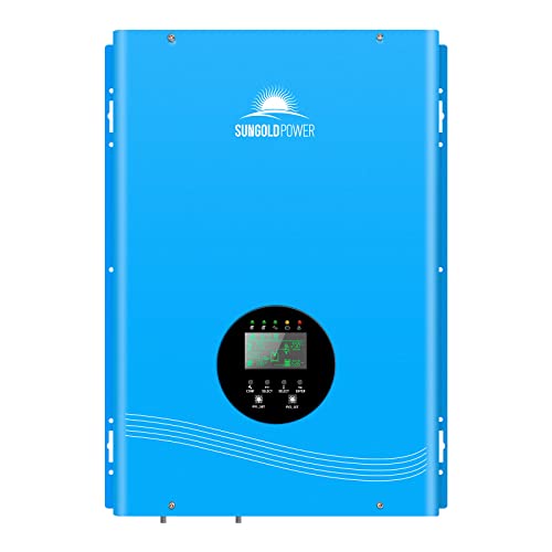 6000W DC 48V Solar Inverter Charger,Low Frequency Pure Sine Wave Split Phase Inverter AC Input 240V to Output 120V / 240V, with 50A AC Charger, Off Grid Inverter Made by SUNGOLDPOWER (6000W DC 48V)