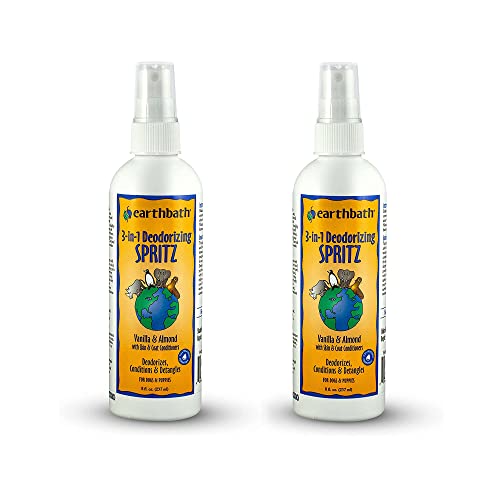 Earthbath 3-in-1 Spritz, Dog & Puppy Deodorizing Spray  Detangles, Deodorizes & Conditions, Made in USA  Vanilla & Almond, 8 oz