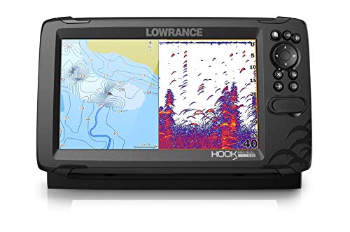 Lowrance Hook Reveal 9 with Deep Water Performance - 9-inch Fish Finder with HDI Transducer, C-MAP Contour+ Chart Card