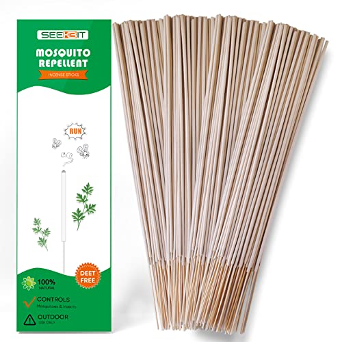 SEEKBIT Mosquito Repellent Outdoor, Natural Mosquito Repellent Sticks, Citronella Incense Sticks Plant Based, Non Toxic DEET Free, Effective Bug Fly Repellent for Outdoor Yard Patio Picnic, 120 Pack