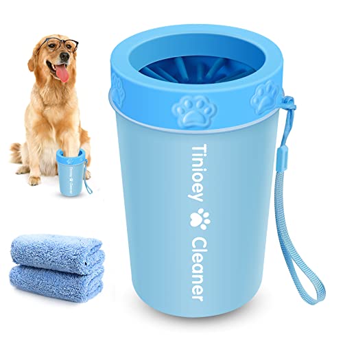 Dog Paw Cleaner for Medium Dogs (with 2 Absorbent Towels), Dog Paw Washer, Paw Buddy Muddy Paw Cleaner, Pet Foot Cleaner