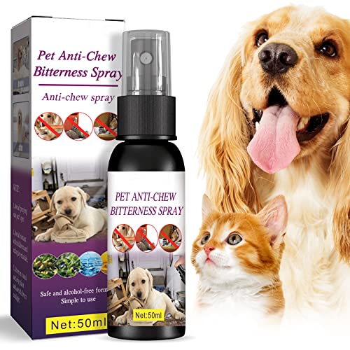 No Chew Spray for Dogs, Anti-Chew Spray for Dogs&Cats, Behavior Correction, Protect Furniture, Stop Pets Chewing, Licking, Biting