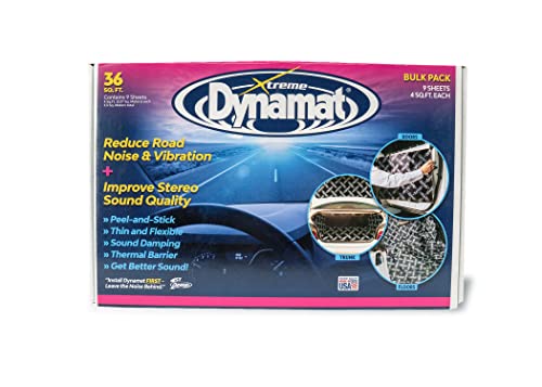 Dynamat 10455 18" x 32" x 0.067" Thick Self-Adhesive Sound Deadener with Xtreme Bulk Pack, (9 Sheets) , Black