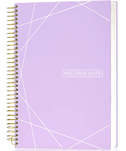 FLYING EAGLE Meeting Notebook with Action Items Work Notebook for Note Taking 8.5 x 11 Meeting Notebook for Office Business Meeting Agenda Book for Men Women Meeting Organizer Planner,Purple